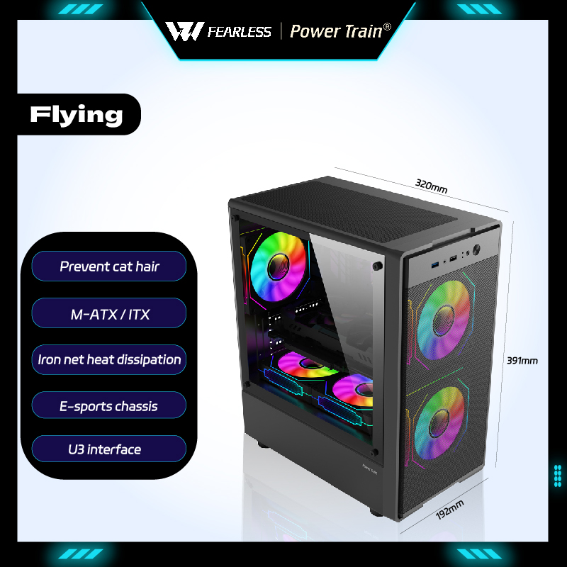 Pc Gaming Dell - Boîtier PC Flying Power Train MATX