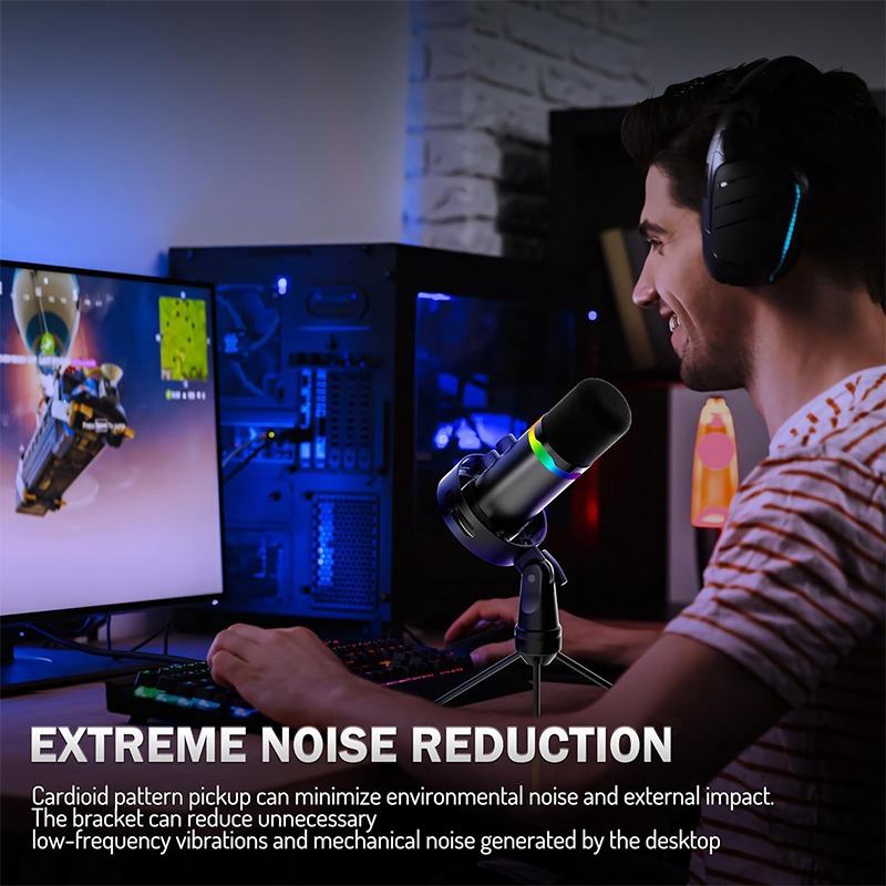 Gaming Microphone - Microphone de jeu USB avec bras