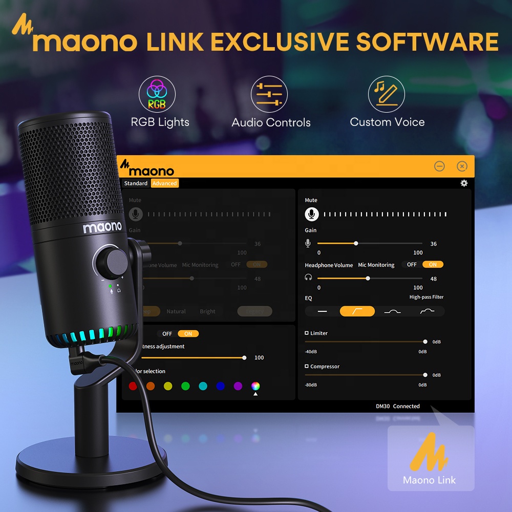 Microphone de jeu RGB programm - Gaming Microphone avis et prix