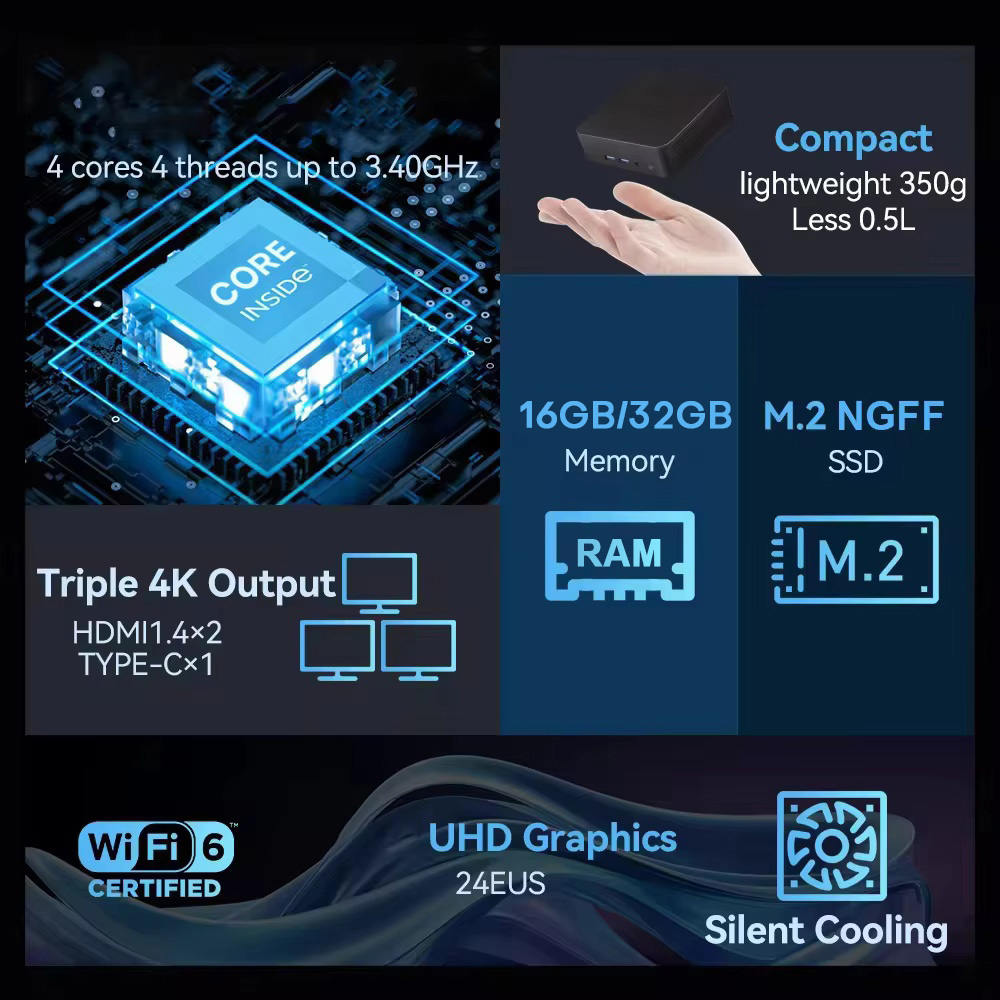 Mini PC portable Intel N150 20 - Pc Gaming Compact avis et prix