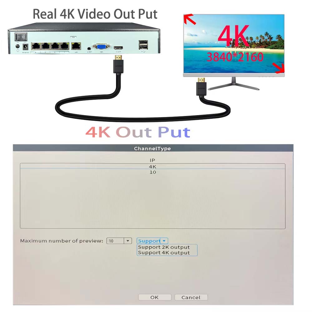 NVR 4K 10CH 4/8 ports POE pour - Webcam 4K avis et prix