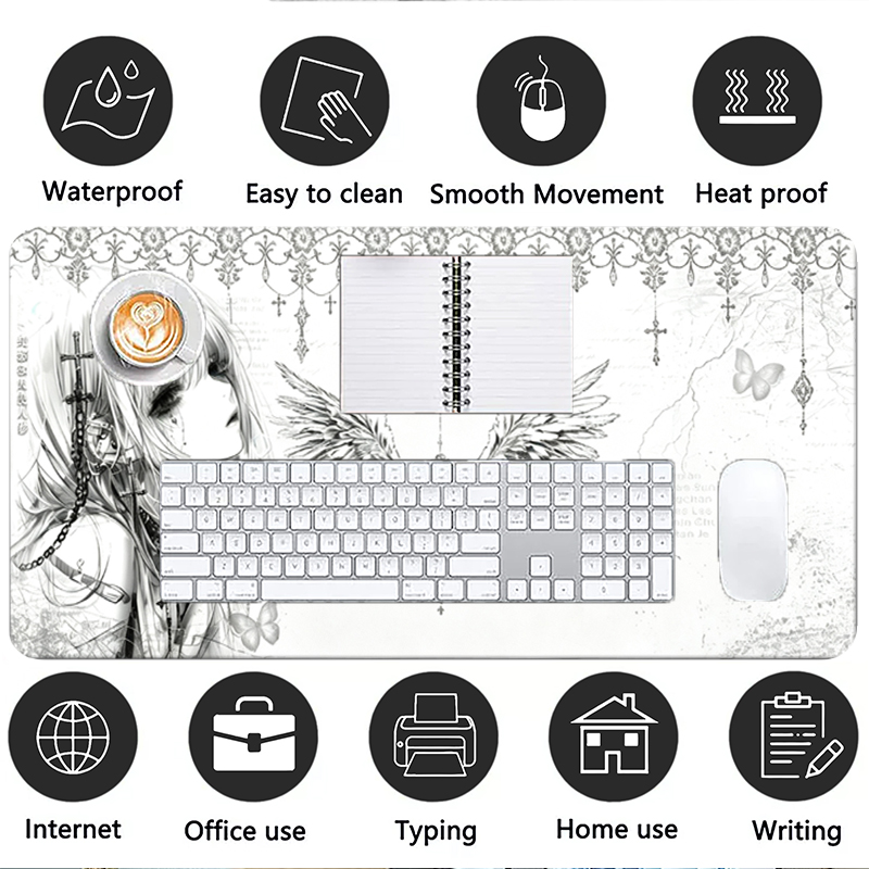 Tapis de souris en cuir noir e - Pc Gaming Keyboard And Mouse avis et prix